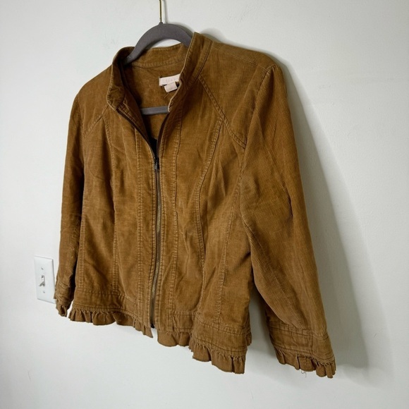 Sandro tan corduroy metro Zip Up jacket - Picture 8 of 9